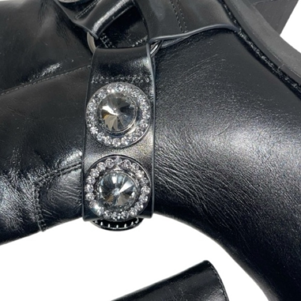 Kurt Geiger London Octavia Harness Black Leather Combat Boots Sz 8/38.5 - Picture 4 of 8